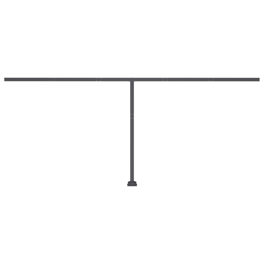 Tenda da Sole Retrattile Manuale LED 500x350 cm Giallo Bianco - homemem39