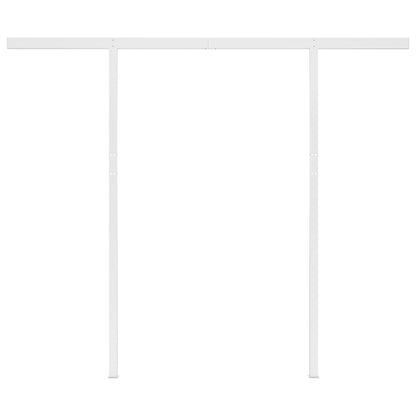 Tenda da Sole Retrattile Manuale e Pali 3x2,5 m Gialla e Bianca