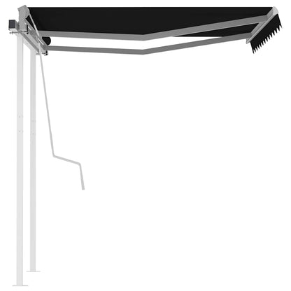 Tenda da Sole Retrattile Manuale con Pali 3x2,5 m Antracite | homemem39