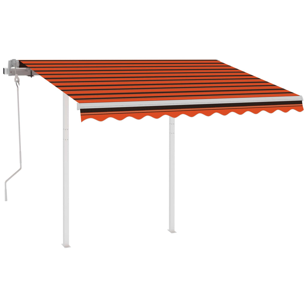 Tenda da Sole Retrattile Manuale Pali 3x2,5 m Arancio Marrone - homemem39