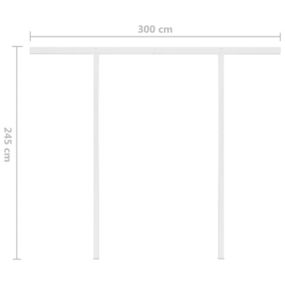 Tenda da Sole Retrattile Manuale con LED 3x2,5m Gialla Bianca