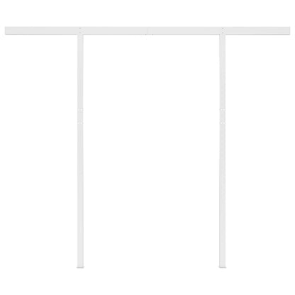 Tenda da Sole Retrattile Automatica e Pali 3x2,5m Gialla Bianca - homemem39