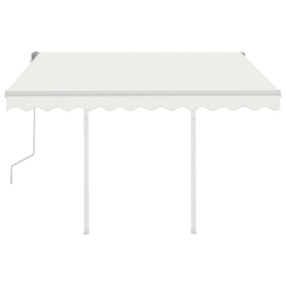 Tenda da Sole Retrattile Manuale con Pali 3,5x2,5 m Crema