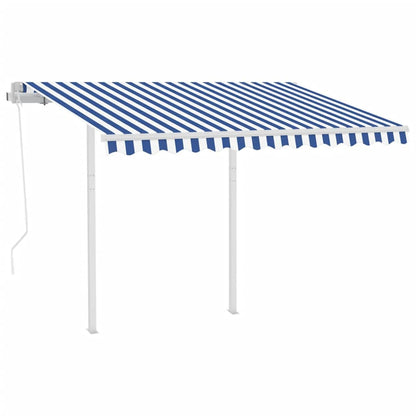 Tenda da Sole Retrattile Automatica Pali 3,5x2,5 m Blu e Bianca - homemem39