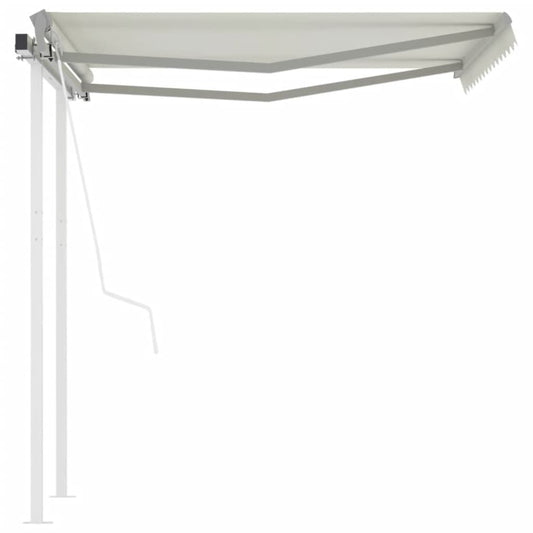 Tenda da Sole Retrattile Automatica con Pali 3,5x2,5 m Crema