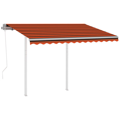 Tenda Retrattile Automatica con Pali 3,5x2,5m Arancio e Marrone - homemem39