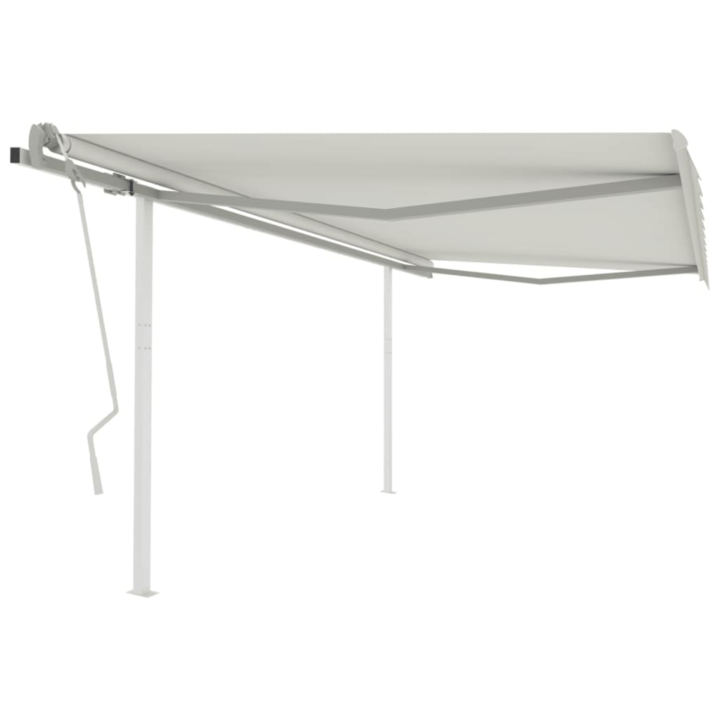 Tenda da Sole Retrattile Manuale con Pali 4x3 m Crema