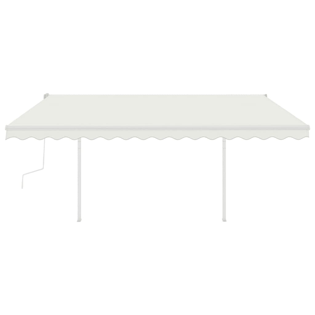 Tenda da Sole Retrattile Manuale con Pali 4x3 m Crema