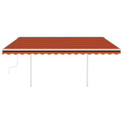 Tenda da Sole Retrattile Manuale LED 4x3 m Arancione Marrone