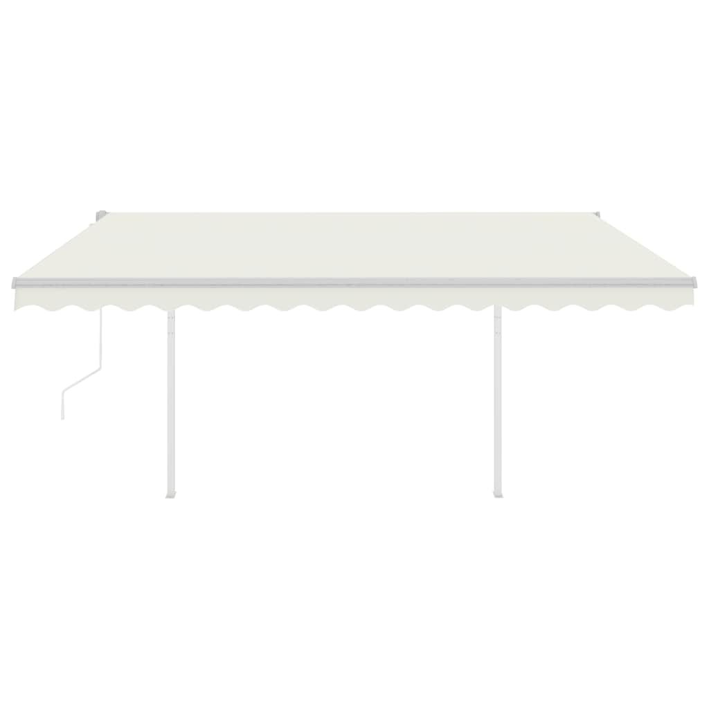 Tenda da Sole Retrattile Automatica con Pali 4x3 m Crema - homemem39