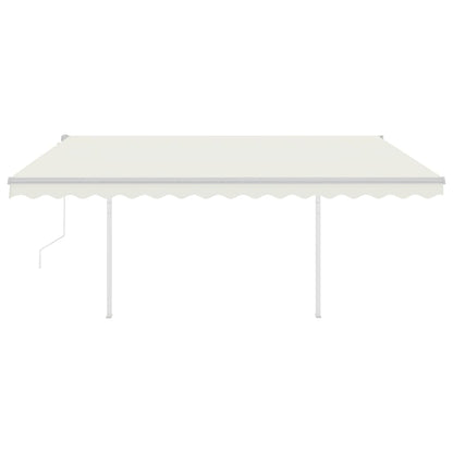 Tenda da Sole Retrattile Automatica con Pali 4x3 m Crema - homemem39