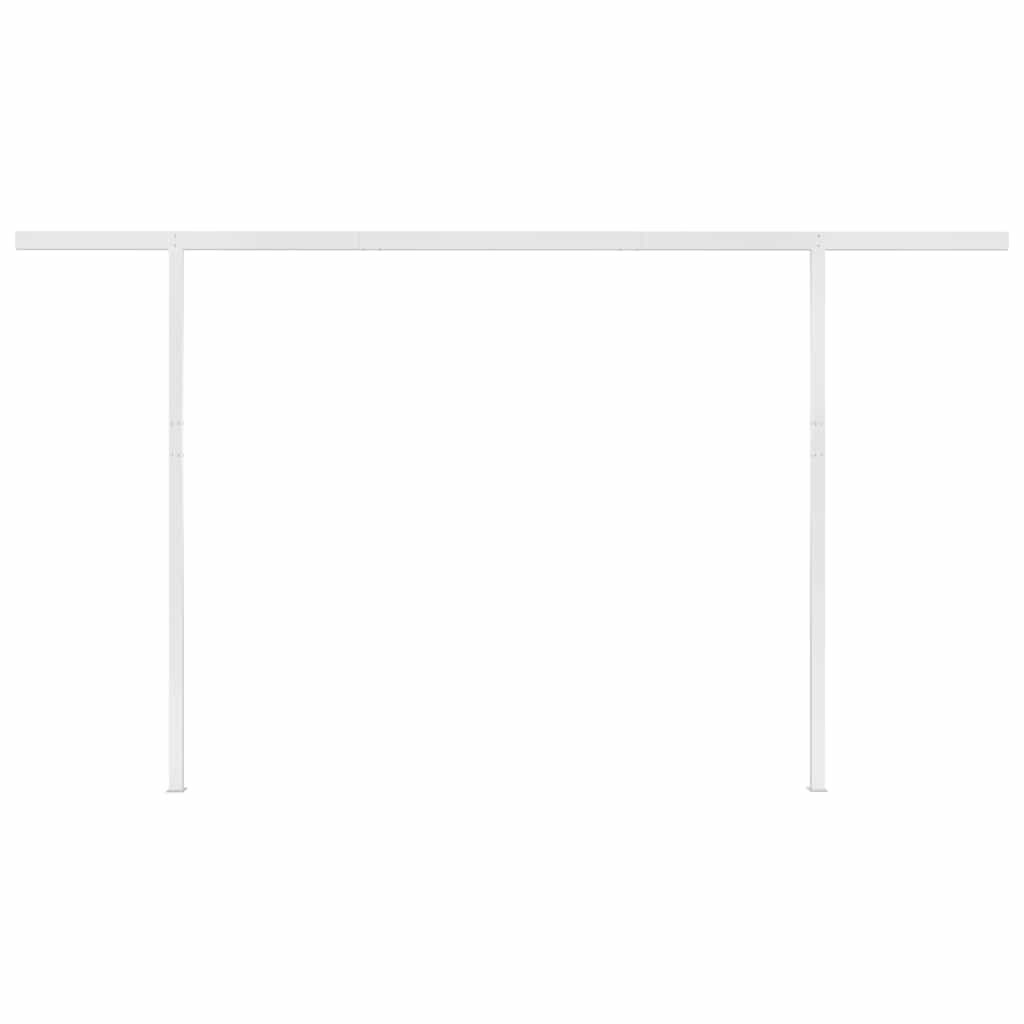 Tenda da Sole Retrattile Automatica con Pali 4x3 m Crema - homemem39