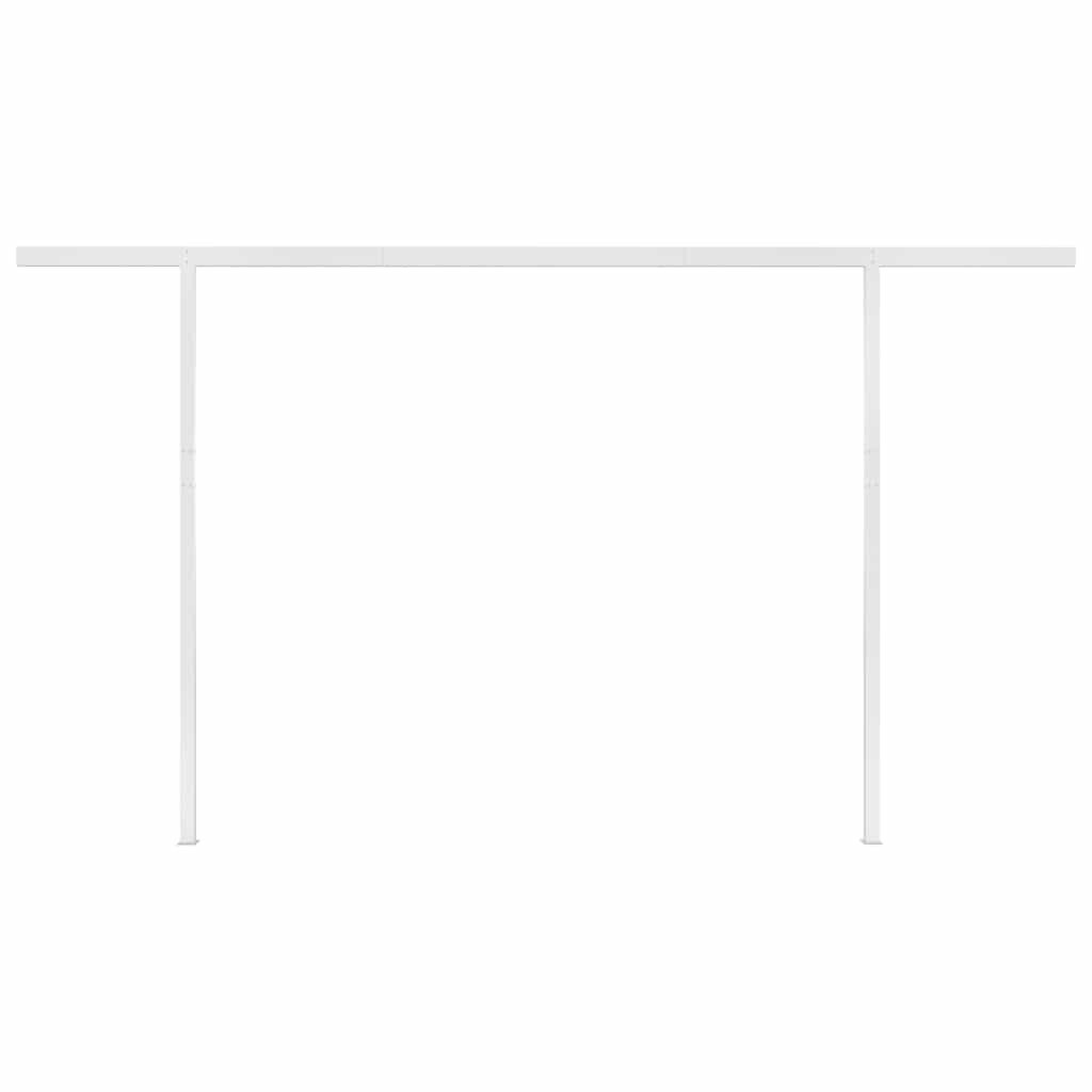 Tenda da Sole Retrattile Automatica con Pali 4x3m Gialla Bianca - homemem39