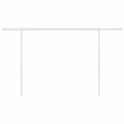 Tenda da Sole Retrattile Automatica con Pali 4x3m Gialla Bianca - homemem39