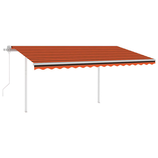 Tenda Retrattile Automatica con Pali 4x3 m Arancio e Marrone - homemem39