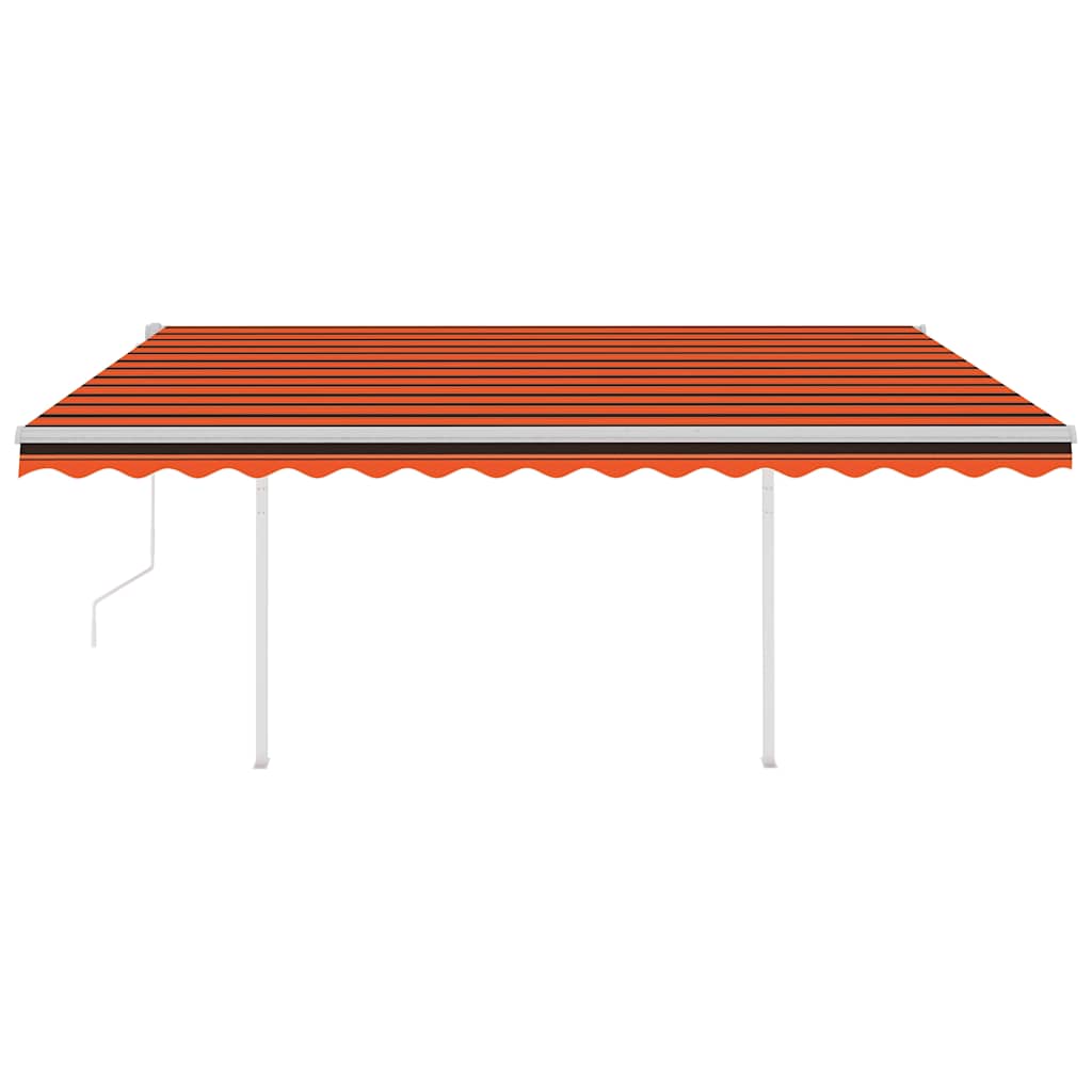 Tenda Retrattile Automatica con Pali 4x3 m Arancio e Marrone - homemem39