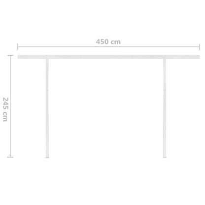 Tenda da Sole Retrattile Manuale LED 4,5x3 m Gialla Bianca - homemem39