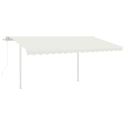 Tenda da Sole Retrattile Automatica con Pali 4,5x3 m Crema