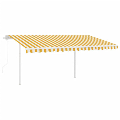 Tenda da Sole Retrattile Automatica Pali 4,5x3 m Gialla Bianca - homemem39
