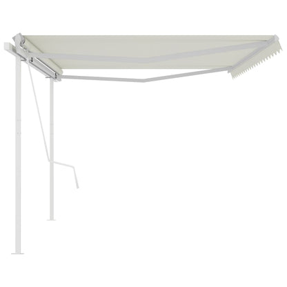 Tenda da Sole Retrattile Automatica con Pali 5x3 m Crema