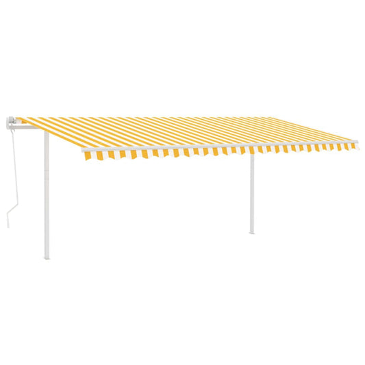 Tenda da Sole Retrattile Automatica Pali 5x3 m Gialla Bianca - homemem39