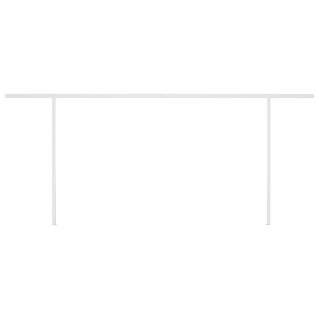 Tenda da Sole Retrattile Manuale con LED 6x3 m Blu e Bianco - homemem39