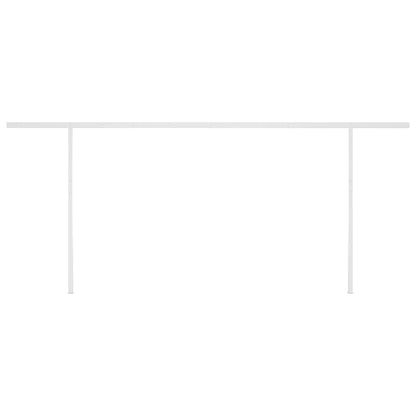 Tenda da Sole Retrattile Manuale con LED 6x3 m Blu e Bianco - homemem39