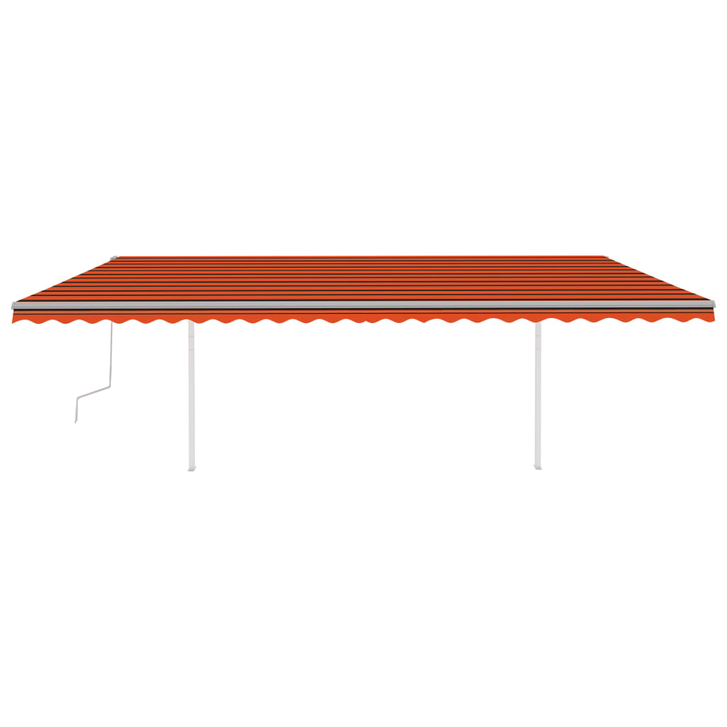 Tenda da Sole Retrattile Manuale con LED 6x3m Arancione Marrone - homemem39