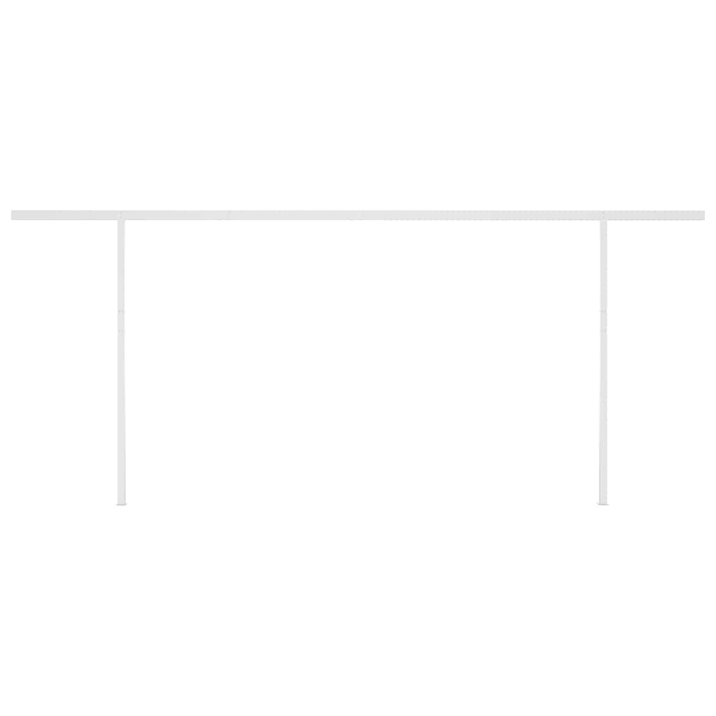 Tenda da Sole Retrattile Automatica con Pali 6x3 m Crema - homemem39