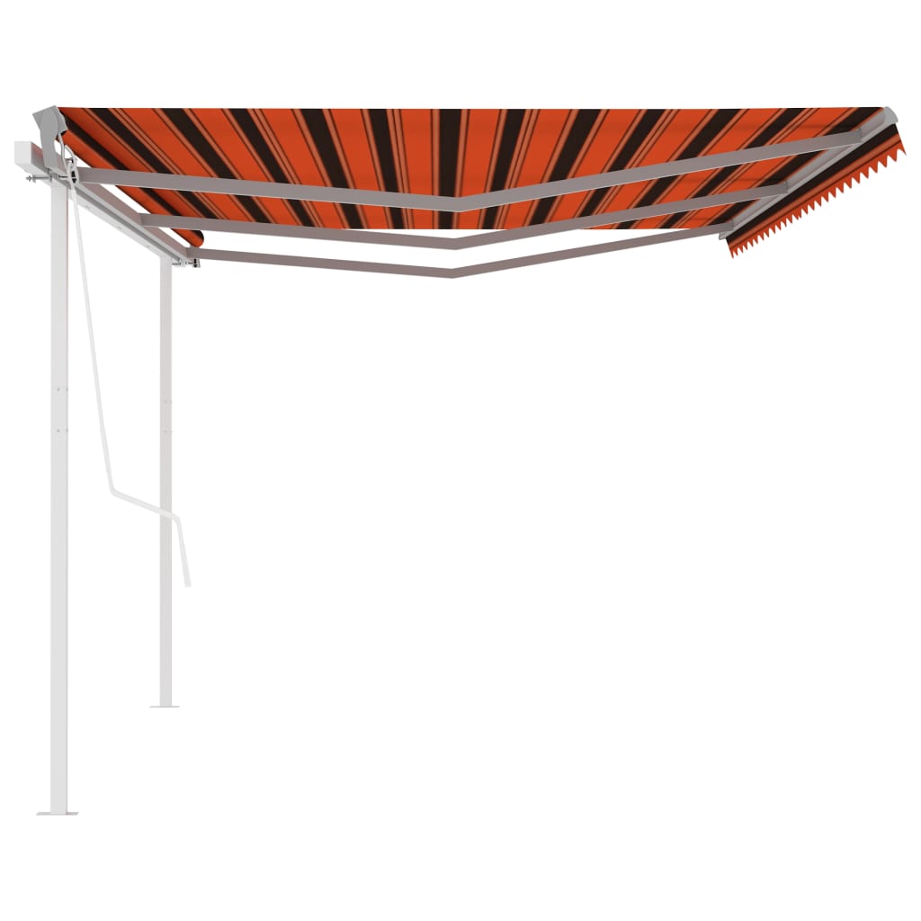 Tenda da Sole Retrattile Automatica Pali 6x3 m Arancio Marrone - homemem39