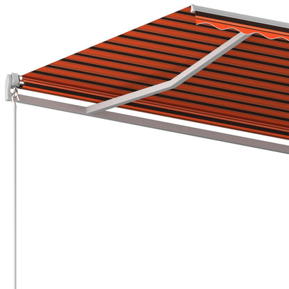 Tenda da Sole Retrattile Automatica Pali 6x3 m Arancio Marrone - homemem39