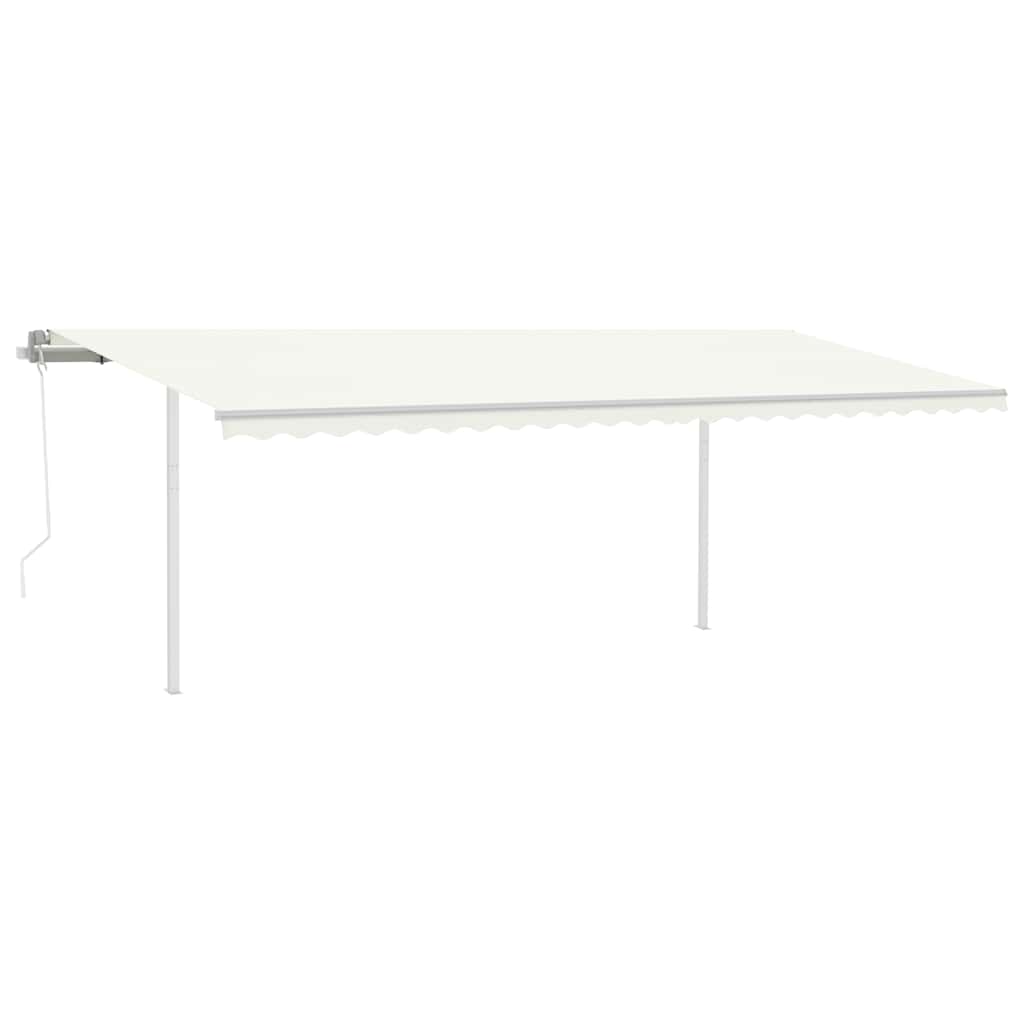 Tenda da Sole Automatica con Sensore Vento e LED 6x3 m Crema - homemem39