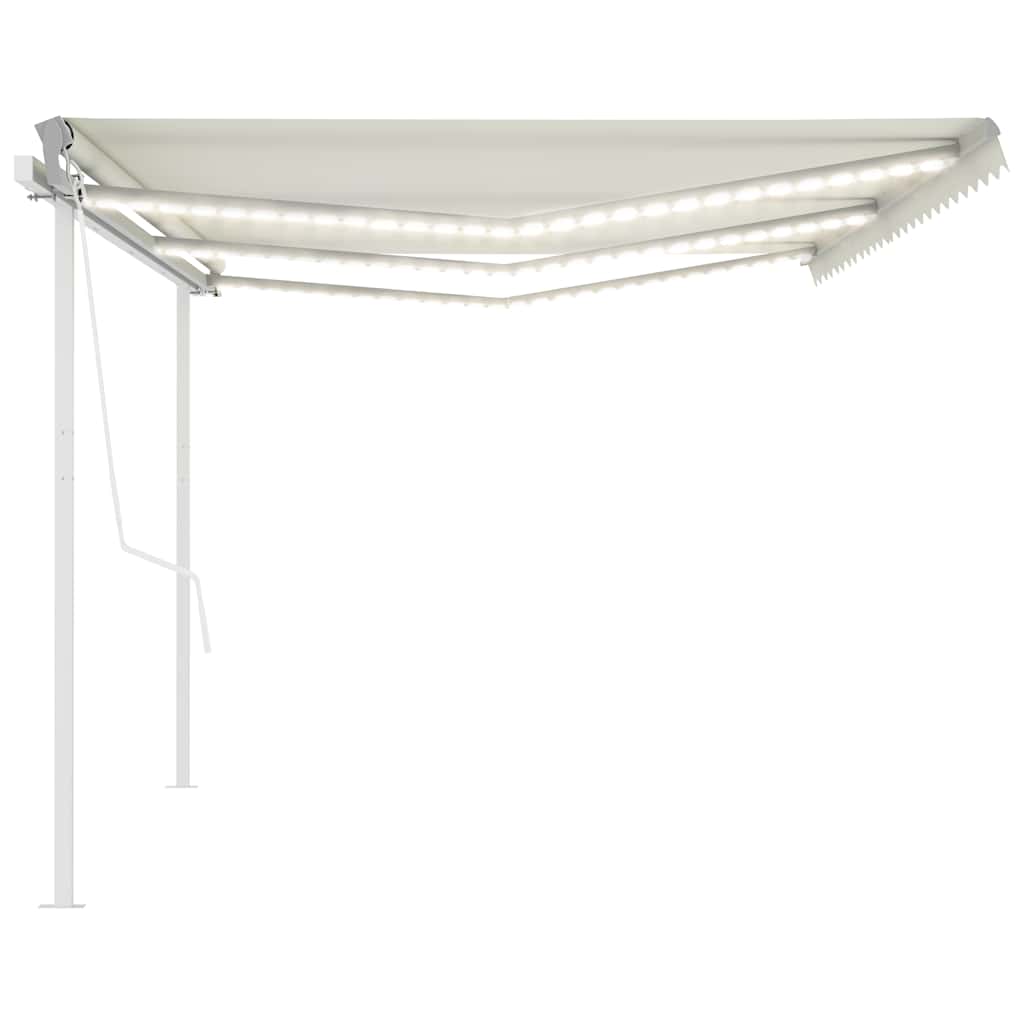 Tenda da Sole Automatica con Sensore Vento e LED 6x3 m Crema - homemem39