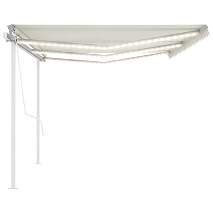 Tenda da Sole Automatica con Sensore Vento e LED 6x3 m Crema - homemem39