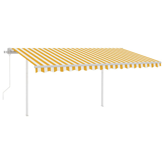 Tenda da Sole Retrattile Automatica Pali 4x3,5 m Gialla Bianca - homemem39