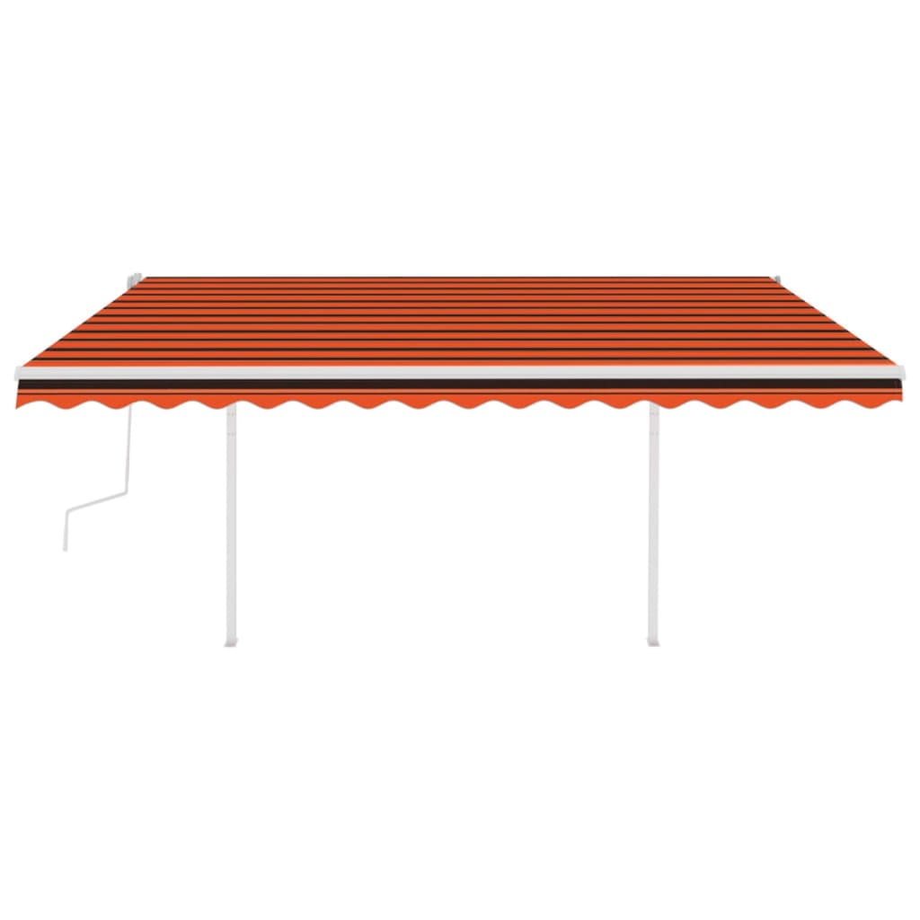 Tenda da Sole Retrattile Manuale Pali 4,5x3,5 m Arancio Marrone - homemem39