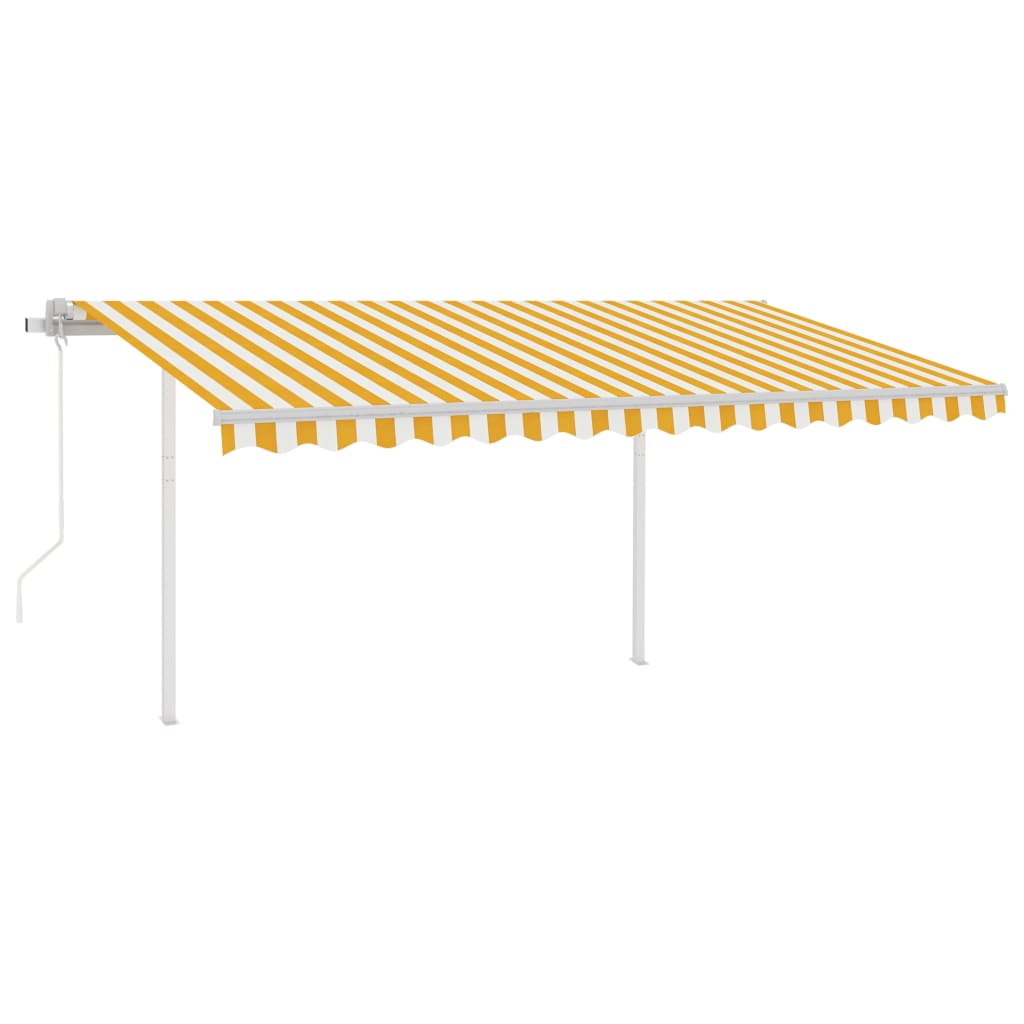 Tenda da Sole Retrattile Automatica Pali 4,5x3,5m Gialla Bianca - homemem39