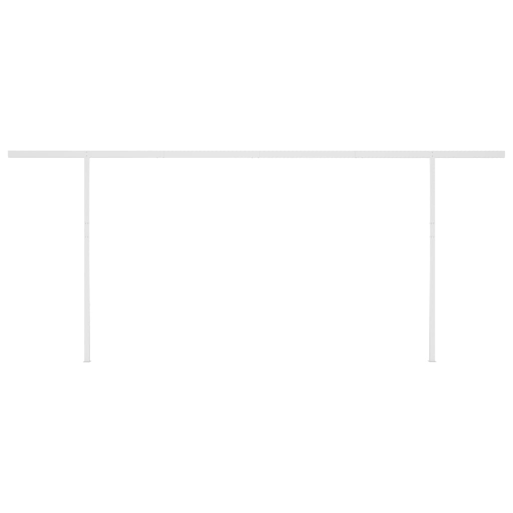 Tenda da Sole Retrattile Manuale con LED 5x3,5 m Blu e Bianca