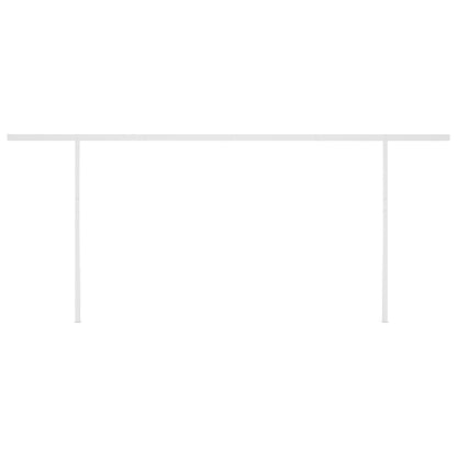 Tenda da Sole Retrattile Manuale con LED 5x3,5 m Blu e Bianca