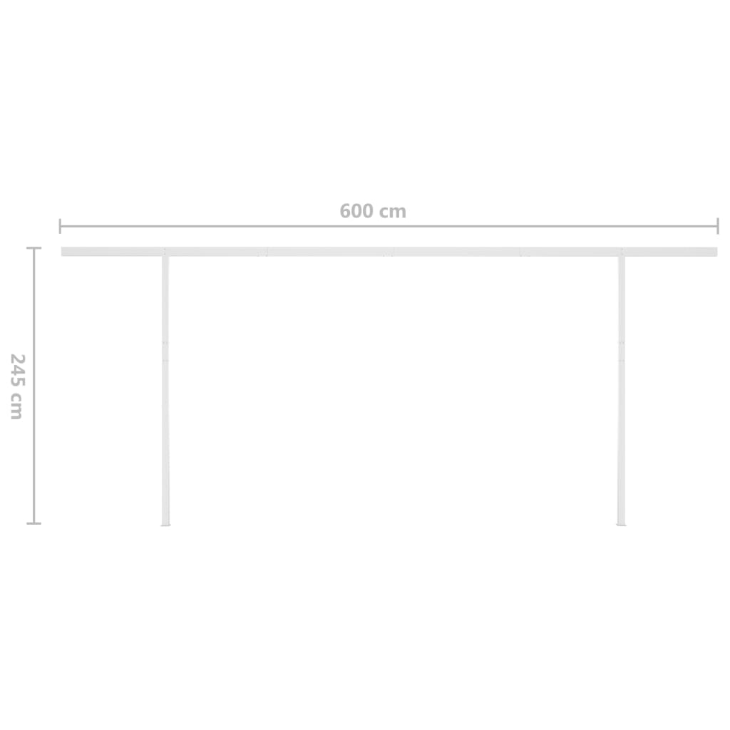 Tenda da Sole Retrattile Manuale con LED 6x3,5 m Antracite