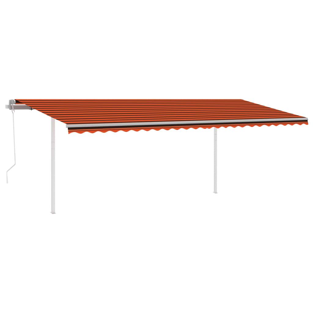 Tenda Automatica Sensore Vento e LED 6x3,5 m Arancio e Marrone