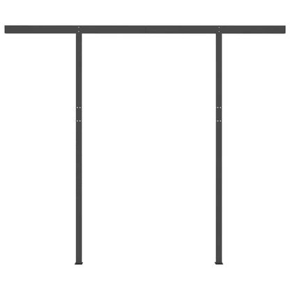 Tenda da Sole Retrattile Manuale LED 3x2,5cm Arancio Marrone - homemem39