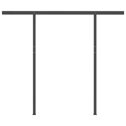 Tenda da Sole Retrattile Automatica con Pali 3x2,5m Blu/ Bianca