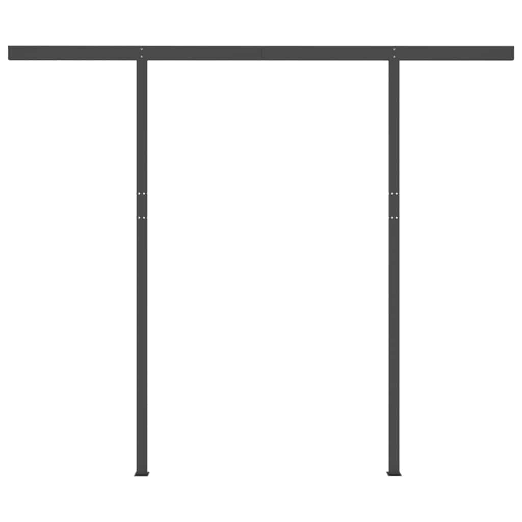 Tenda da Sole Retrattile Manuale con LED 3,5x2,5m Gialla Bianca