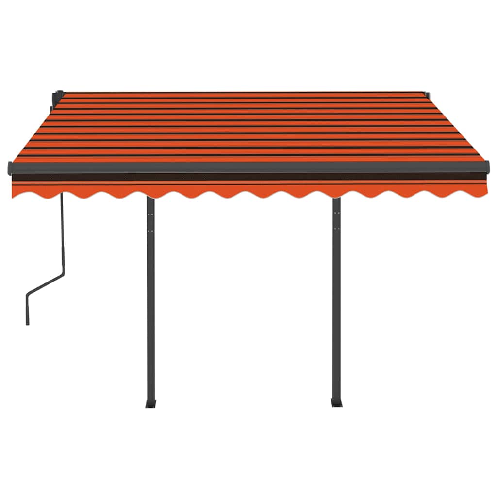Tenda Retrattile Manuale con LED 3,5x2,5m Arancio e Marrone - homemem39