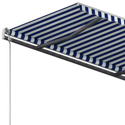 Tenda da Sole Retrattile Automatica Pali 3,5x2,5m Blu e Bianca
