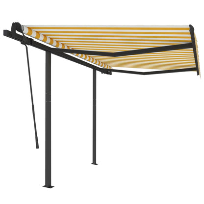 Tenda da Sole Retrattile Automatica Pali 3,5x2,5m Gialla Bianca