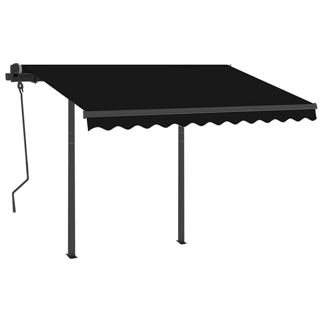 Tenda da Sole Retrattile Automatica con Pali 3,5x2,5m Antracite