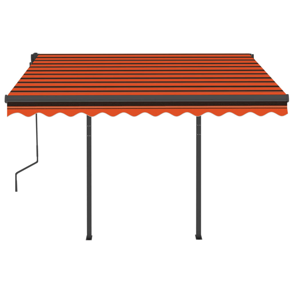 Tenda Retrattile Automatica con Pali 3,5x2,5m Arancio e Marrone - homemem39