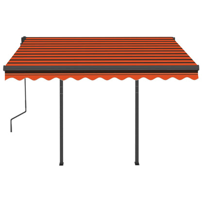 Tenda Retrattile Automatica con Pali 3,5x2,5m Arancio e Marrone - homemem39
